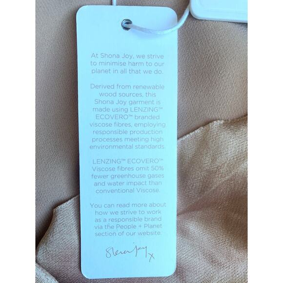 Shona Joy La Lune Bias Maxi Dress in Desert Rose Size 4 Cowl Neck Front Split - Picture 9 of 9